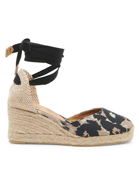 Castañer Carina Animal-Print Wedge Espadrilles. Image via Saks Fifth Avenue.