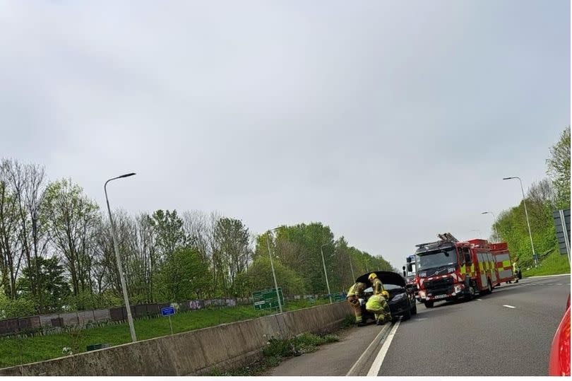 Tailbacks on the A19 following reports of a car fire