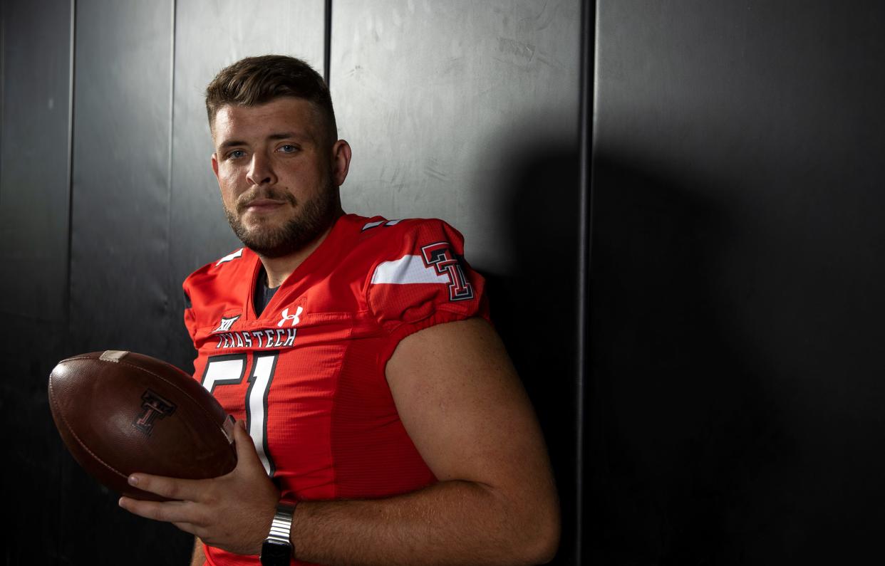 Texas Tech offensive lineman T.J. Storment on Tuesday will finish up a college career during which he has played for five programs, including four in the FBS. He's well-suited for meeting new people, given that his family's Christian ministry in North Carolina exposed him to young people from a wide range of backgrounds.