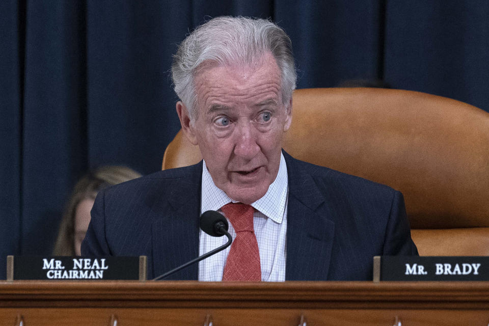 FILE - House Ways and Means Committee Chair Rep. Richard Neal, D-Mass., speaks during a hearing on Capitol Hill in Washington, June 8, 2022. The Supreme Court has cleared the way for the handover of former President Donald Trump's tax returns to a congressional committee after a three-year legal fight. The Democratic-controlled House Ways and Means Committee had asked for six years of tax returns for Trump and some of his businesses, from 2015 to 2020. The court's order Tuesday, Nov. 22 leaves no legal obstacle in the way. (AP Photo/Jose Luis Magana, File)