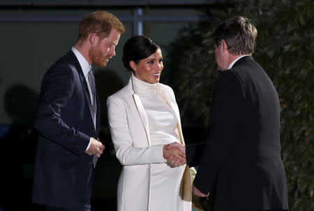 Britain's Prince Harry and Meghan, Duchess of Sussex, arrive at the Natural History Museum in London, Britain February 12, 2019. REUTERS/Hannah McKay