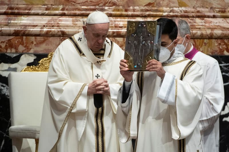 Pope Francis holds Chrism Mass on Holy Thursday at the Vatican