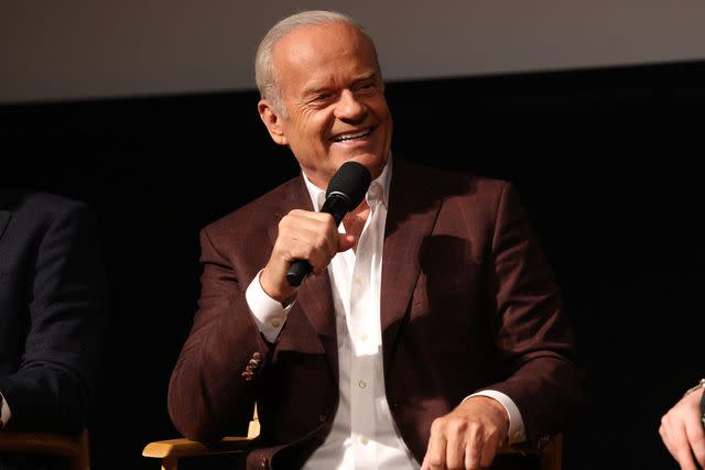 <p>Jesse Grant/Getty</p> Kelsey Grammer speaks onstage during the 'Frasier' FYC Event on April 09, 2024 in Los Angeles