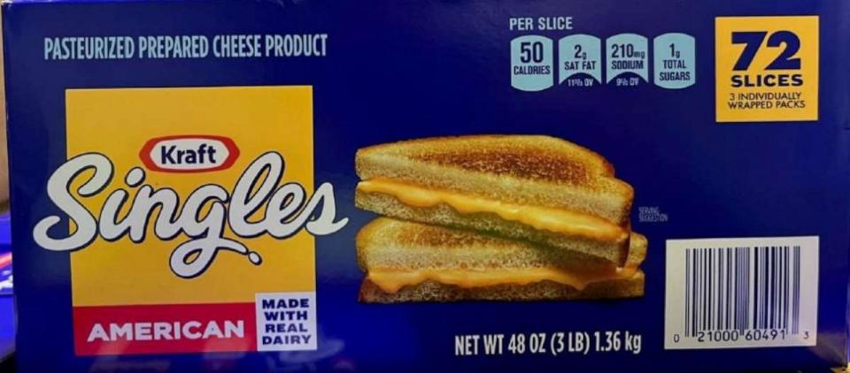 PHOTO: Food company Kraft Heinz has issued a voluntary recall on Tuesday, Sept. 19, 2023, after nearly 84,000 slices of processed individually-wrapped American cheese were deemed to potentially contain choking hazards. (Kraft Heinz)