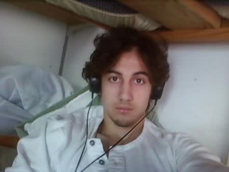 Dzhokhar Tsarnaev is pictured in this handout photo presented as evidence by the U.S. Attorney's Office in Boston, Massachusetts on March 23, 2015. REUTERS/U.S. Attorney's Office in Boston/Handout via Reuters/Files