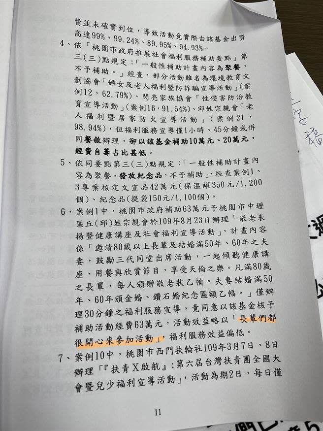 舒翠玲出示監察委員去年底提出的糾正報告。(蔡依珍攝)