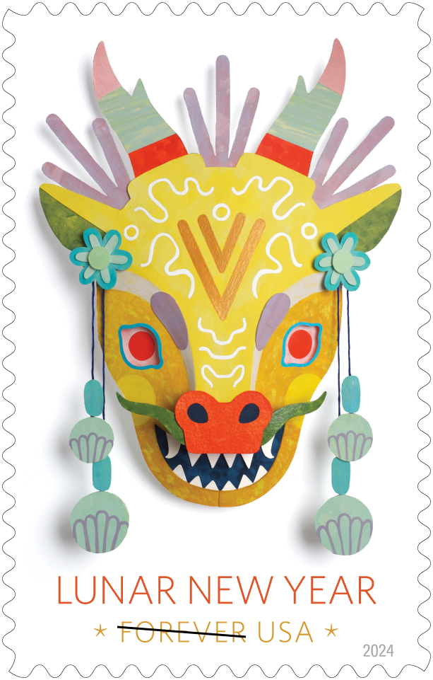 The Year of the Dragon stamp was designed by Camille Chew, a Providence resident.