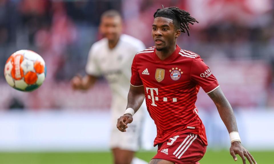 Omar Richards playing for Bayern Munich in October. He joined on a free from Reading, where he came through the academy.