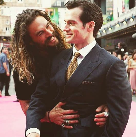 Jason Momoa smiles at the 2016 Suicide Squad European premiere