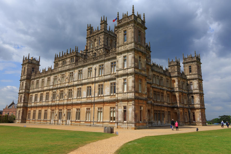 England, Hampshire. 2 May 2017. Highclere Castle. Jacobethan style country house, seat of the Earl of  Carnarvon.  Setting of Downton Abbey.