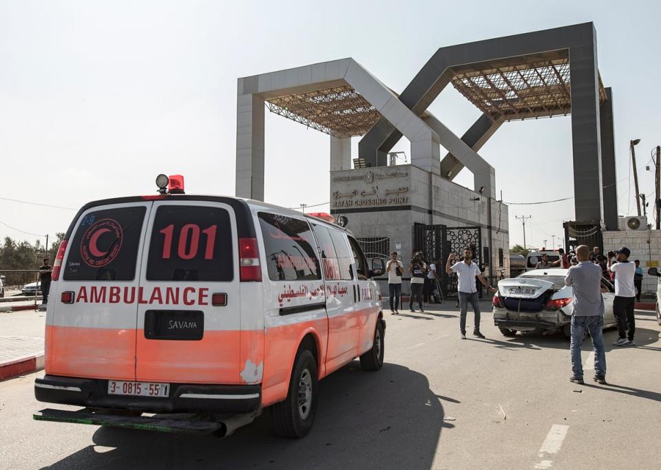 Some injured were allowed through to Egypt (EPA)