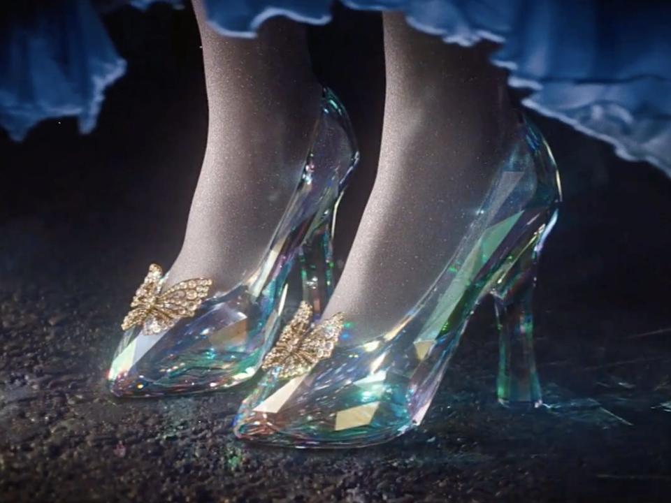 cinderella live action glass slippers