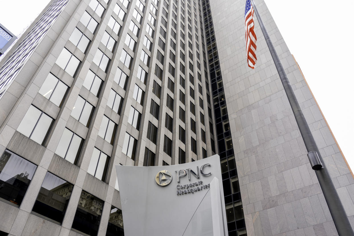 Pittsburgh, Pennsylvania, USA - January 11, 2020: PNC bank corporation headquarters in Pittsburgh, USA, an American bank holding company and financial services corporation.