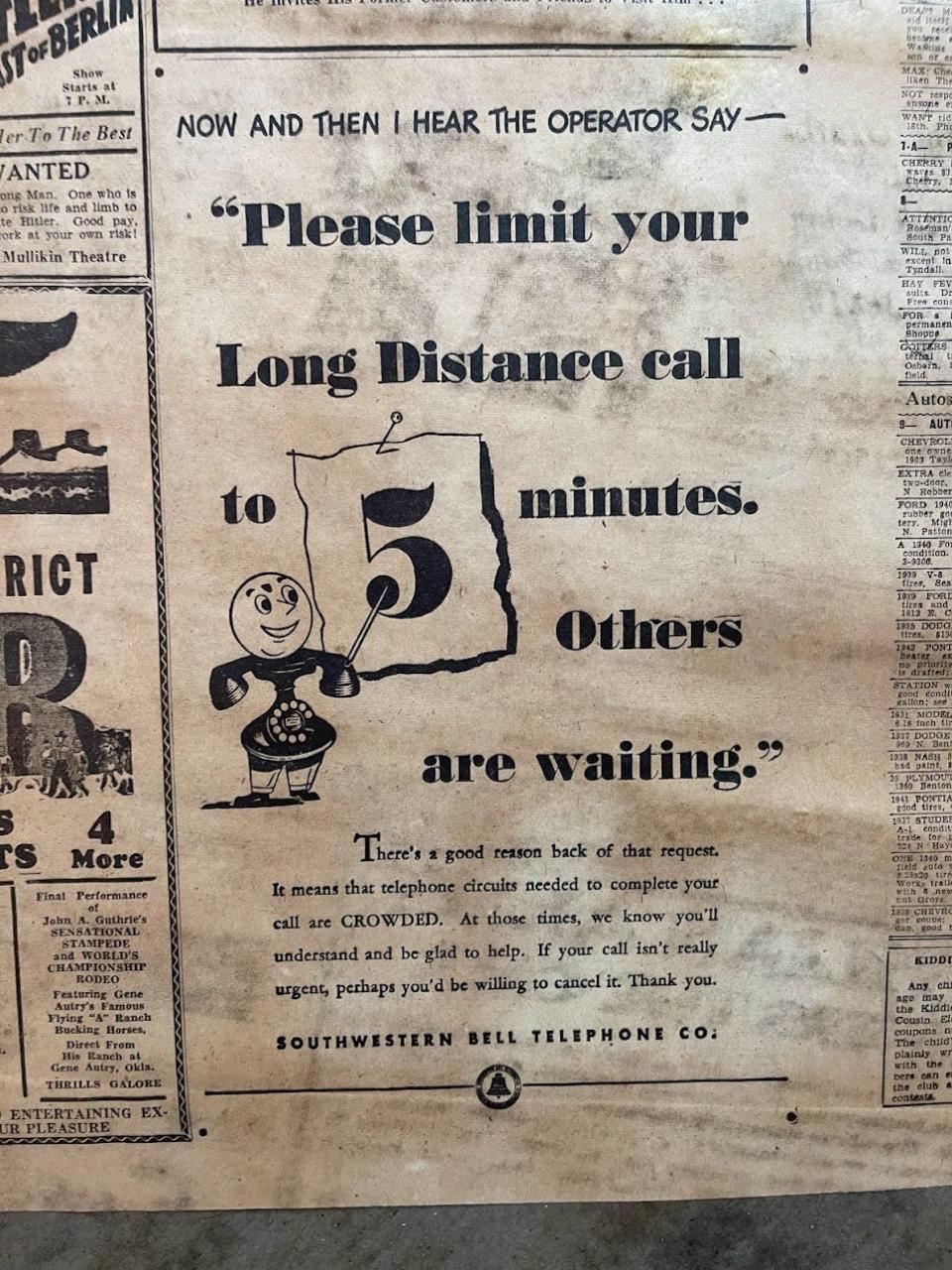 Copies of the Springfield Daily News and Sunday News and Leader from 1943 discovered under the floor of a home in Forsyth during renovations.