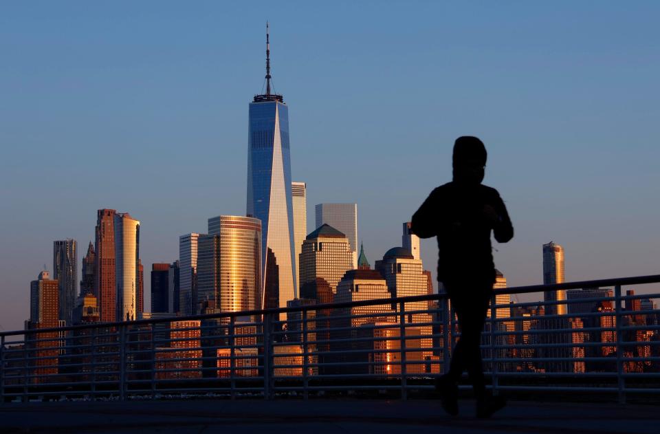 lower manhattan at sunset