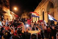 Paraguayans protest against President Mario Abdo Benitez's health policies in Asuncion