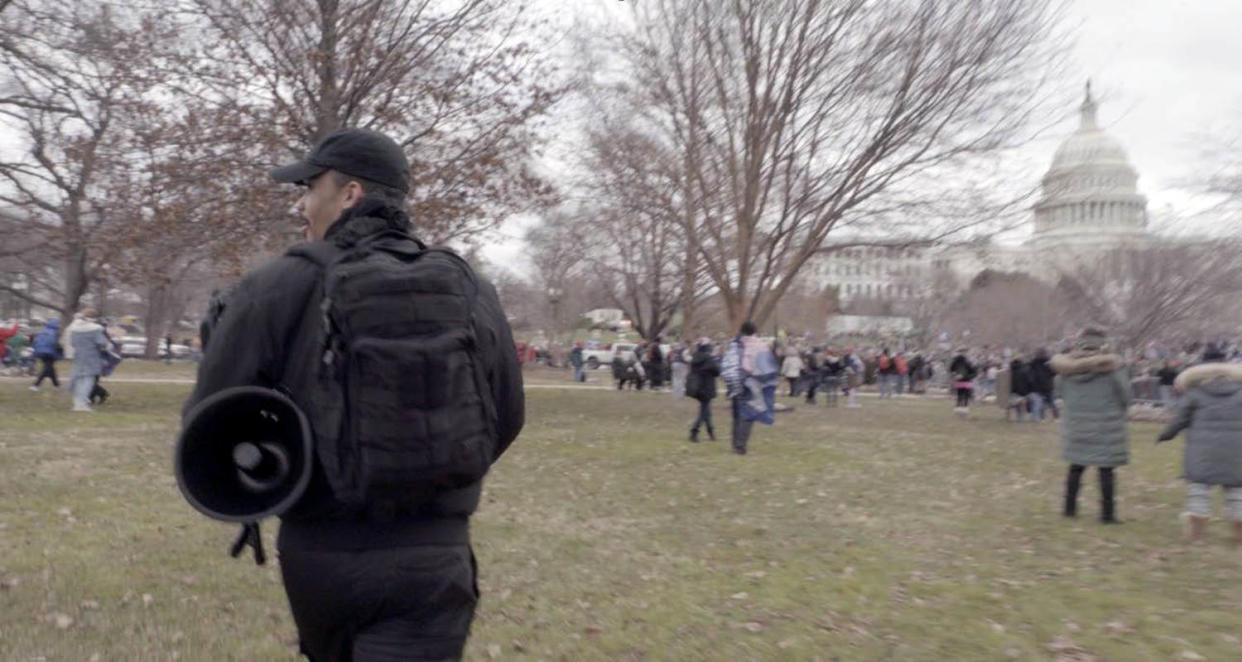 John Sullivan outside the U.S. Capitol on Jan. 6, 2021. (U.S. District Court for the District of Columbia.)