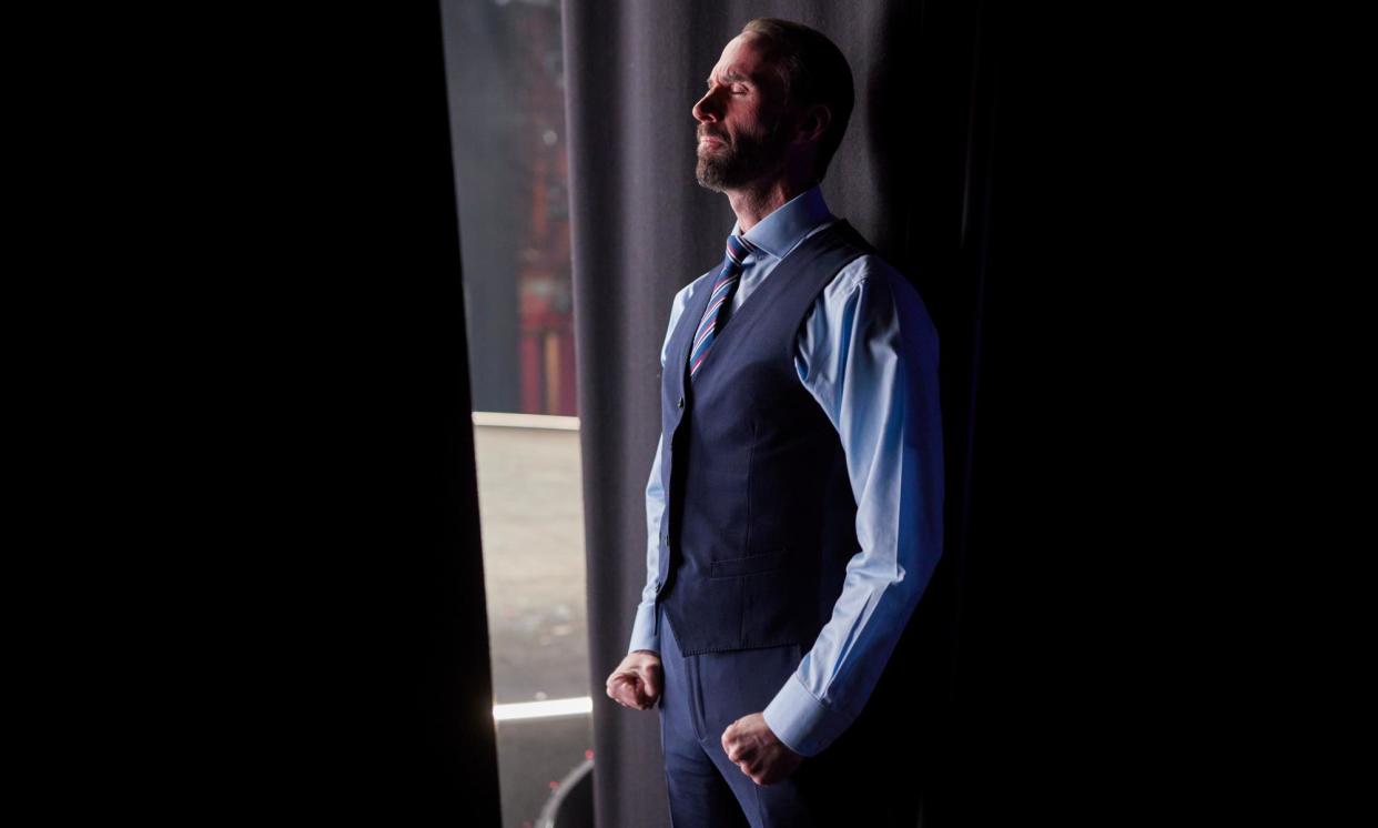 <span>Joseph Fiennes as Gareth Southgate in Dear England at the Prince Edward Theatre in London.</span><span>Photograph: David Levene/The Guardian</span>