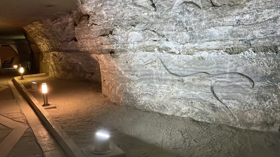 Legend has it a local child carved these pictures inside Duzdag salt caves. - Camilla Rzayeva