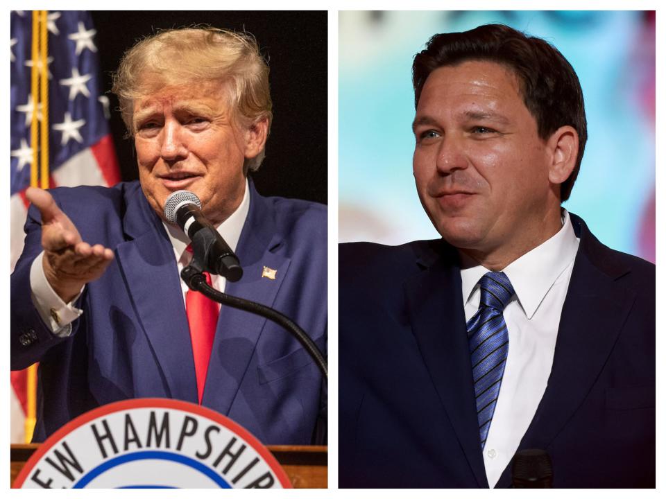 Former President Donald Trump; Florida Gov. Ron DeSantis