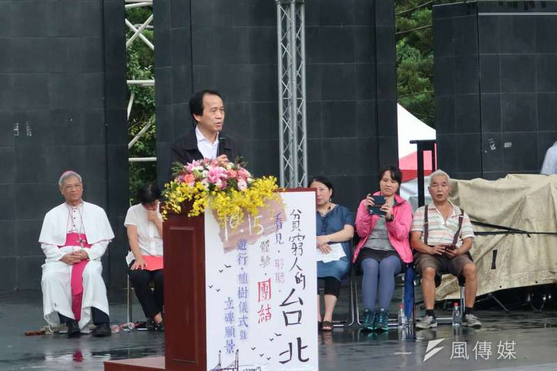 2017-10-15-台北市副市長林欽榮出席《貧窮人的台北》植樹儀式。（朱冠諭攝）