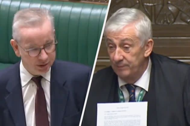Lindsay Hoyle rapped Michael Gove in the House of Commons