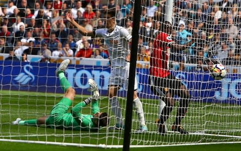 Eric Bailly scores United's opener - Credit: AFP