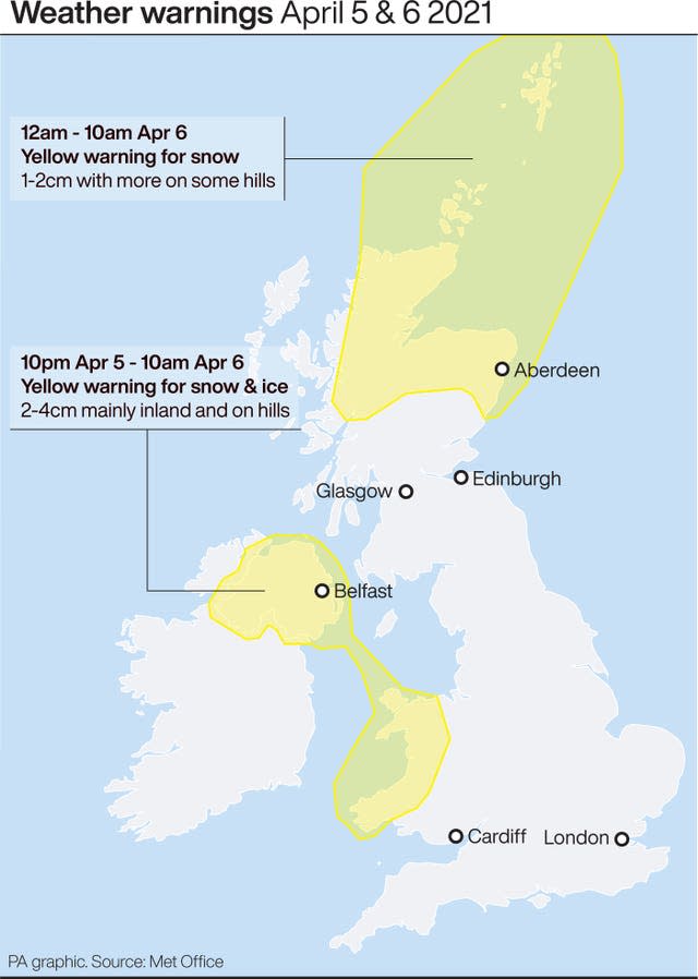 Weather warnings for snow