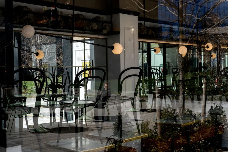 FILE PHOTO: An empty restaurant is seen in Manhattan borough following the outbreak of coronavirus disease (COVID-19) in New York City