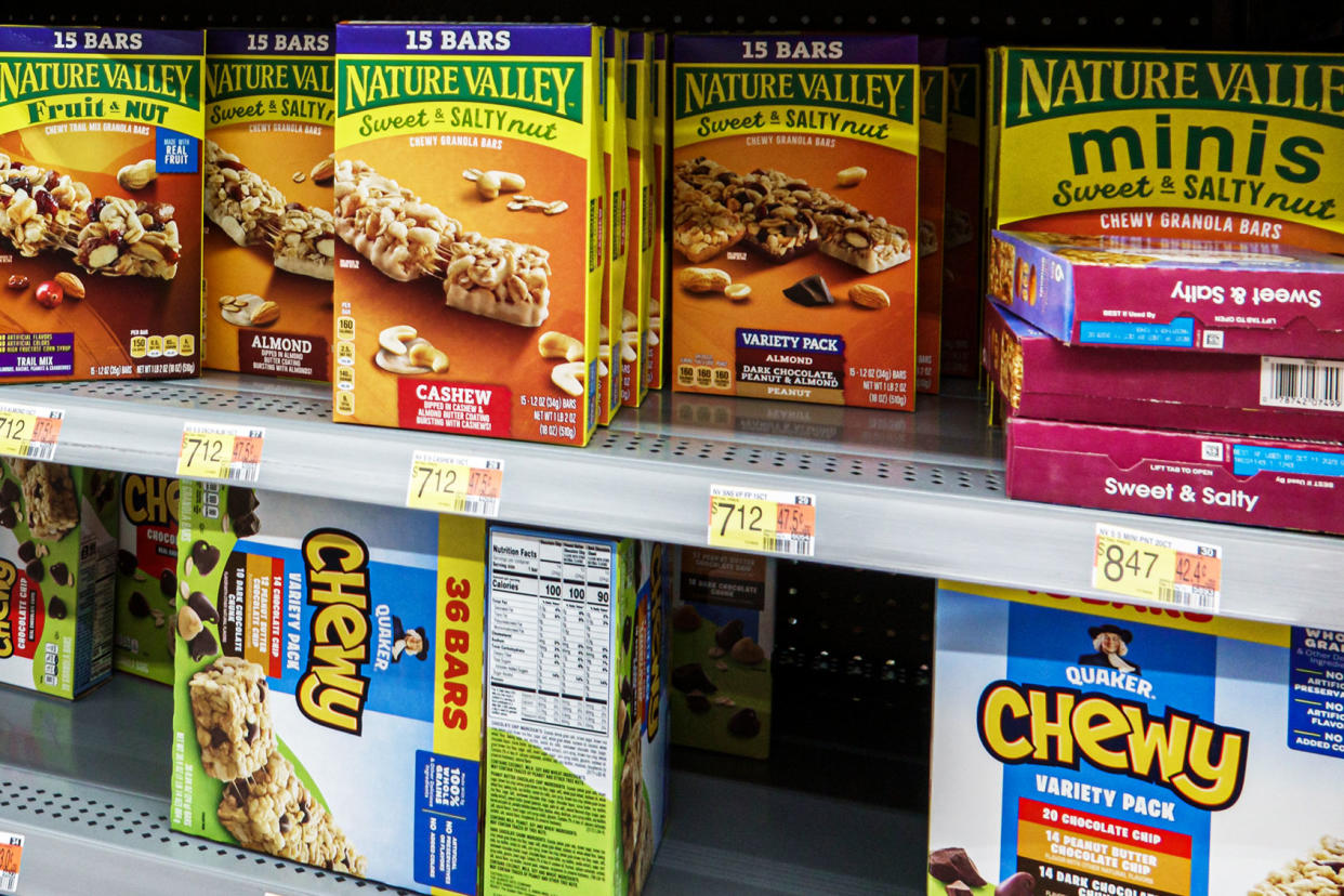 Nature Valley and Quaker boxes granola bars Jeffrey Greenberg/Universal Images Group via Getty Images