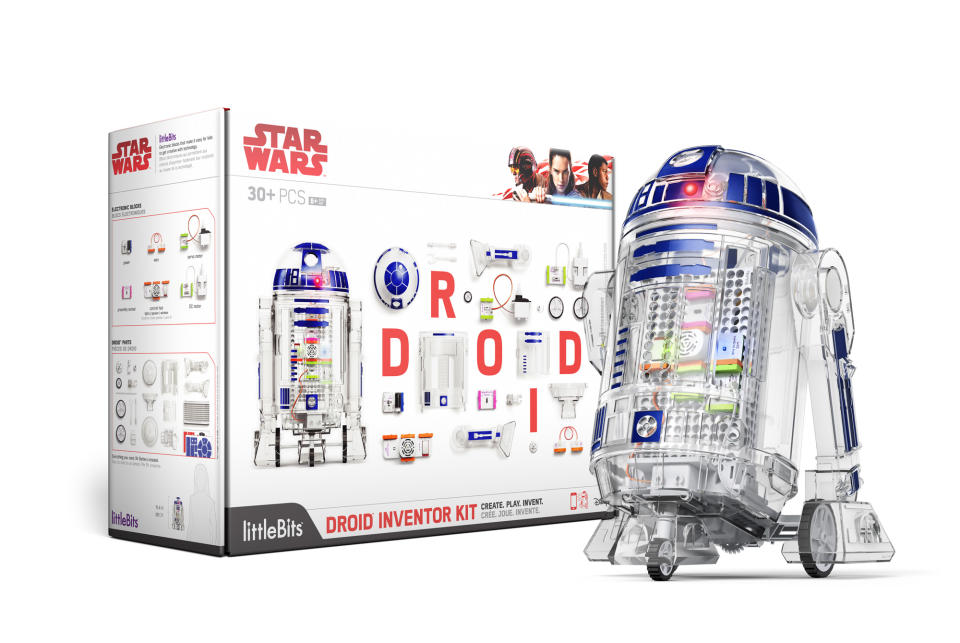 <p>This amazing $100 set from littleBits allows gearheads of all ages to assemble their own astromech using basic circuit boards, electronics, and Lucasfilm-authorized effects. </p>