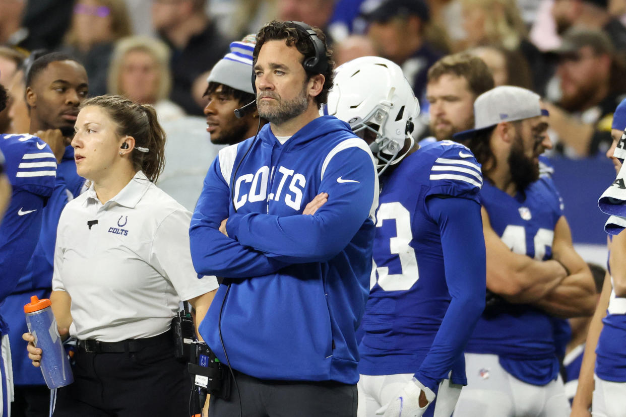 Jeff Saturday, come on, man. (Trevor Ruszkowski-USA TODAY Sports)