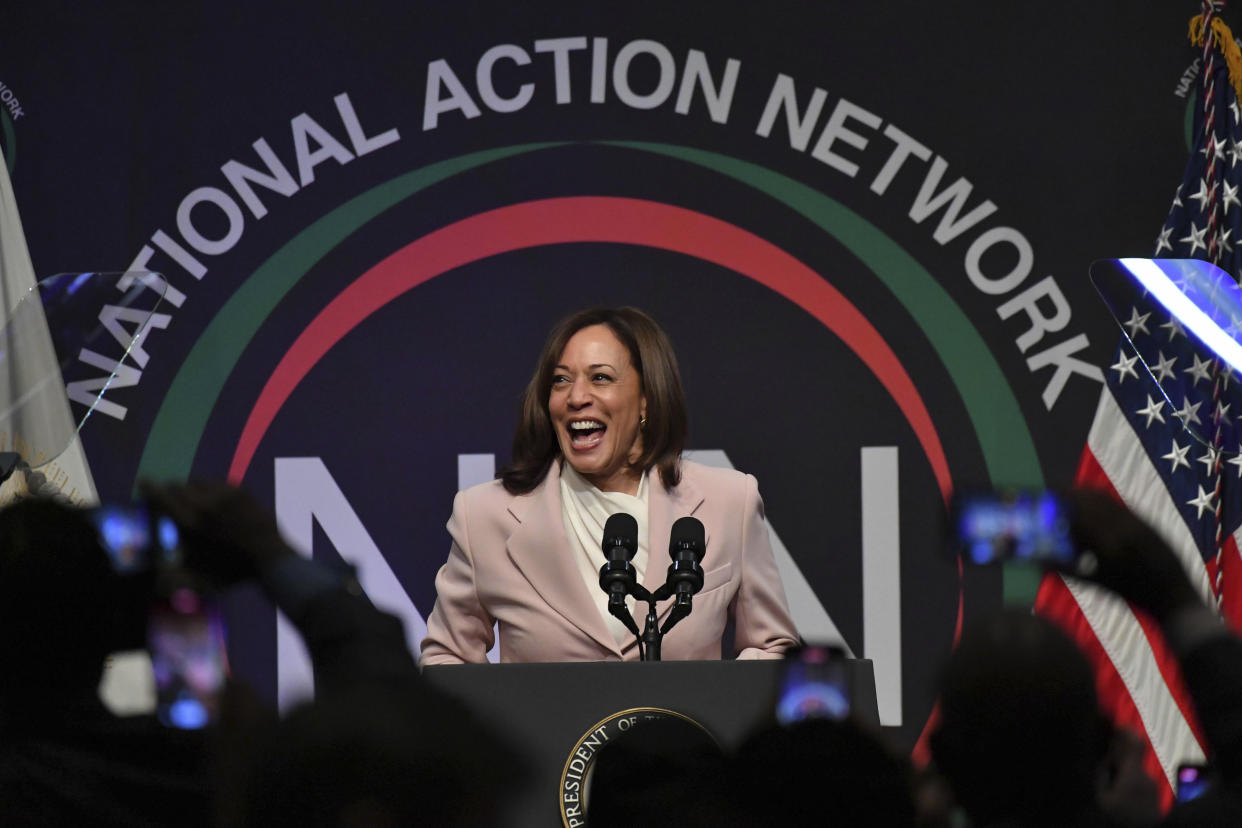 Photo by: NDZ/STAR MAX/IPx 2024 7/21/24 President Joe Biden has dropped out of the 2024 Presidential Race and has endorsed Vice President Kamala Harris as the Democratic Nominee. STAR MAX File Photo: 4/14/23 US Vice President Kamala Harris on day 3 of the National Action Network Convention 2023 on April 14, 2023 in New York City.