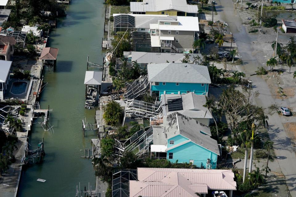 Damagd homes are seen in the aftermath of Hurricane Ian, in Fort Meyers Beach, Fla Tropical Weather Florida, Fort Meyers Beach, United States - 29 Sep 2022