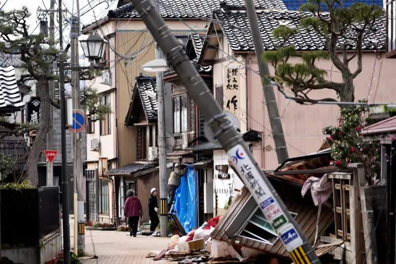 ▲日本石川縣能登地區1日發生芮氏規模7.6強震，造成嚴重災情，後續餘震不斷。（圖／美聯社／達志影像）