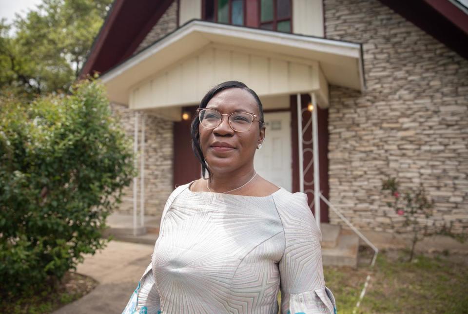 AUSTIN, TX - MARCH 24: Wellness director Angela Bigham poses for a portrait at Rehoboth Baptist Church in Austin, Texas on March 24, 2024. Photo by Montinique Monroe Texas Tribune