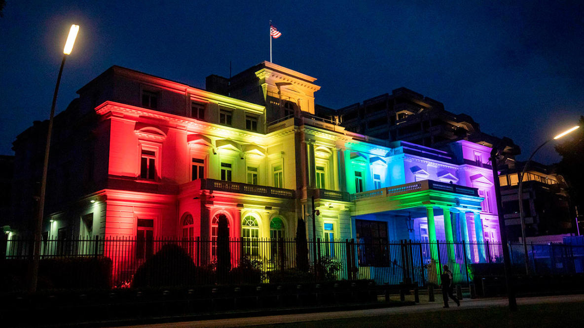 Germany came out in rainbow colours in defiance of UEFA's refusal of LGBT  lights