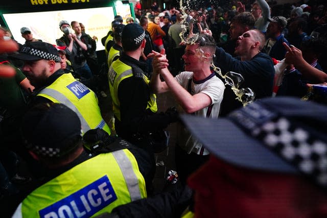 Fans watch England v Italy