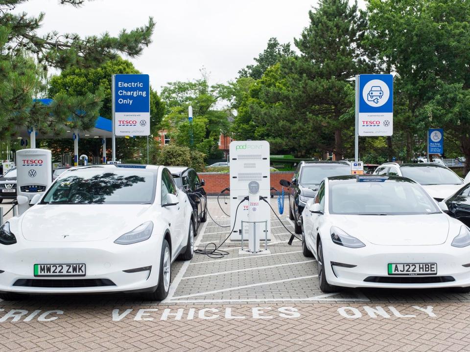 Tesco has at least one EV charger installed at 455 of its stores (Getty)