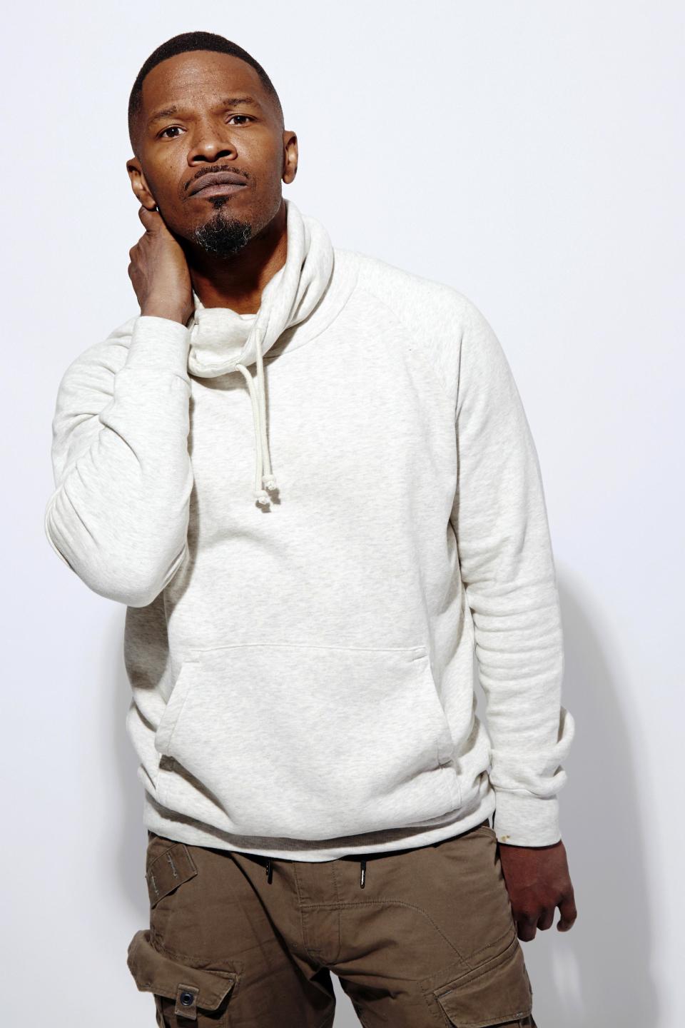 Actor Jamie Foxx poses for a portrait at the Crosby Street Hotel, in promotion of his upcoming role in "The Amazing Spider-Man 2," on Sunday, April 27, 2014 in New York. (Photo by Dan Hallman/Invision/AP)