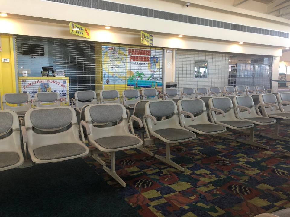 Seats in Key West ferry terminal