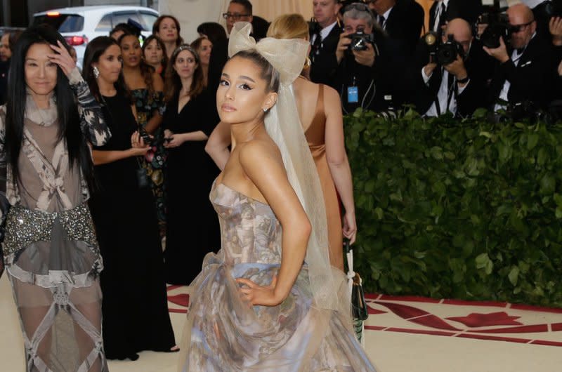 Ariana Grande attends the Costume Institute Benefit at the Metropolitan Museum of Art in 2018. File Photo by John Angelillo/UPI