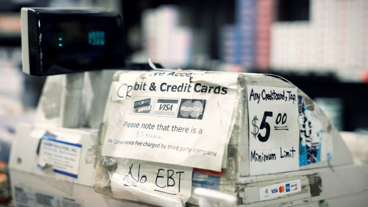  Credit card fees at a convenience store. 