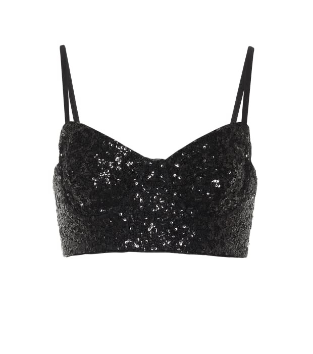 <p>Norma Kamali Sequined Bustier, $175, <a href="https://rstyle.me/+c7gMKWh9TeVdla3ei1J9dQ" rel="nofollow noopener" target="_blank" data-ylk="slk:available here;elm:context_link;itc:0;sec:content-canvas" class="link ">available here</a> (sizes XS-XL). </p>