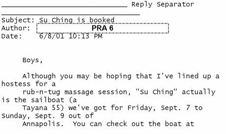 Kavanaugh's friend jokes about a boat named "Su Ching." (Photo: Senate)