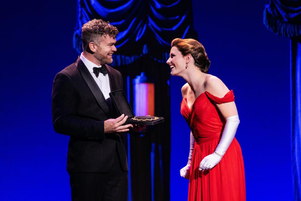 Chase Wolfe, left, and Ellie Baker appear in a scene from the national touring production of "Pretty Woman: The Musical," which American Theatre Guild will present Nov. 3 to 5, 2023, at the Morris Performing Arts Center in South Bend.