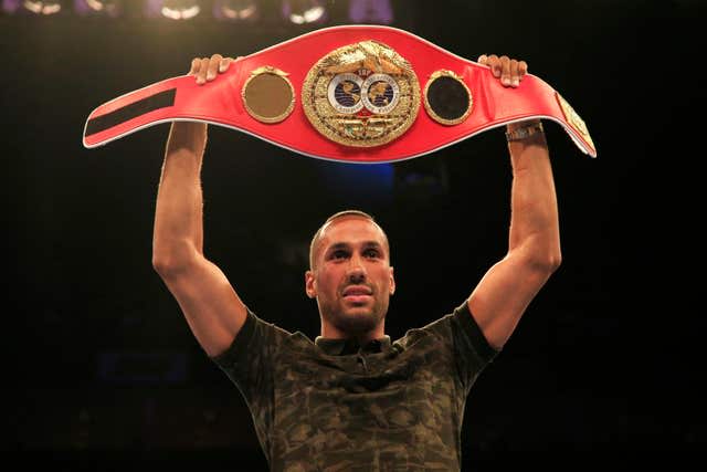 James DeGale shows off his IBF super middleweight belt 