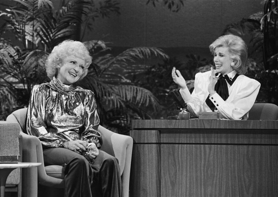 <p>Here, White is pictured with Joan Rivers, who was a guest host on <em>The Tonight Show Starring Johnny Carson</em>. The two went on to have a friendship and would later star in <em>Hot In Cleveland</em> together. </p>