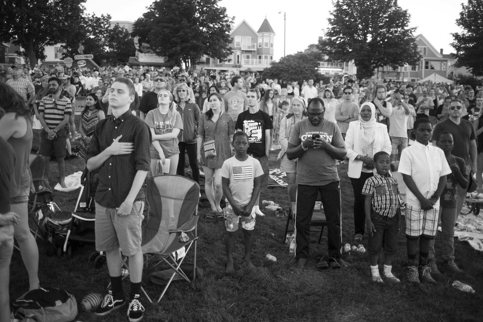 Standing for the national anthem in Portland, Maine, on July 4, 2017<span class="copyright">Brianna Soukup—Portland Press Herald/Getty Images</span>