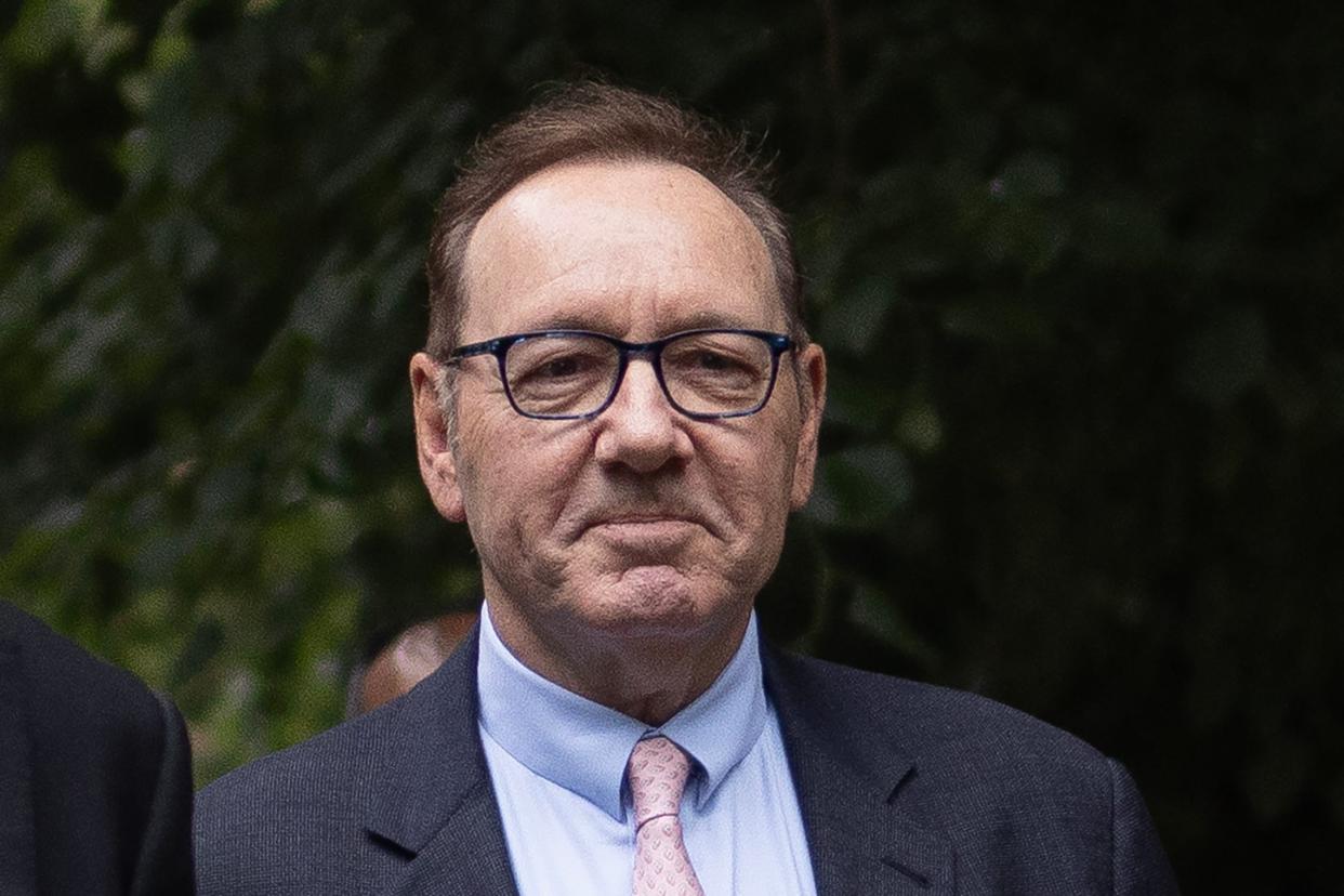 Kevin Spacey arrives at Southwark Crown Court at on June 28, 2023 in London, England. The Oscar-winning US Actor is charged with 12 counts of sexually assaulting four men in the UK between 2005 and 2013.